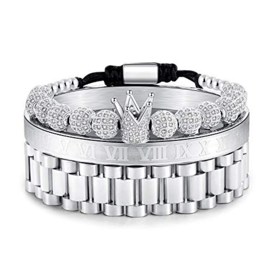 Imperial Crown King Gold Bracelets for Men Luxury Charm Fashion Cuff Bangle Jewelry - Samuels Jewelers