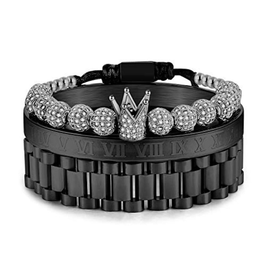 Imperial Crown King Gold Bracelets for Men Luxury Charm Fashion Cuff Bangle Jewelry - Samuels Jewelers