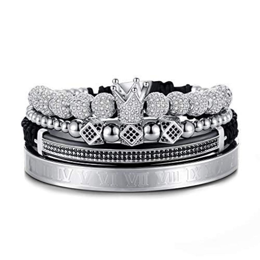 Imperial Crown King Gold Bracelets for Men Luxury Charm Fashion Cuff Bangle Jewelry - Samuels Jewelers