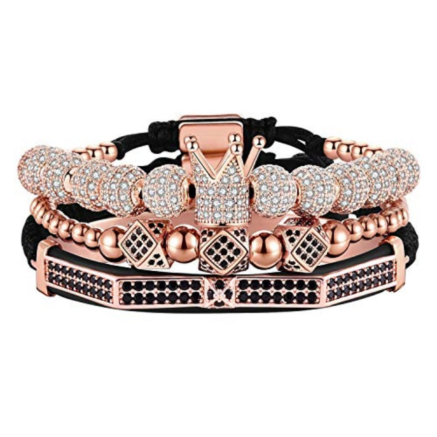 Imperial Crown King Gold Bracelets for Men Luxury Charm Fashion Cuff Bangle Jewelry - Samuels Jewelers
