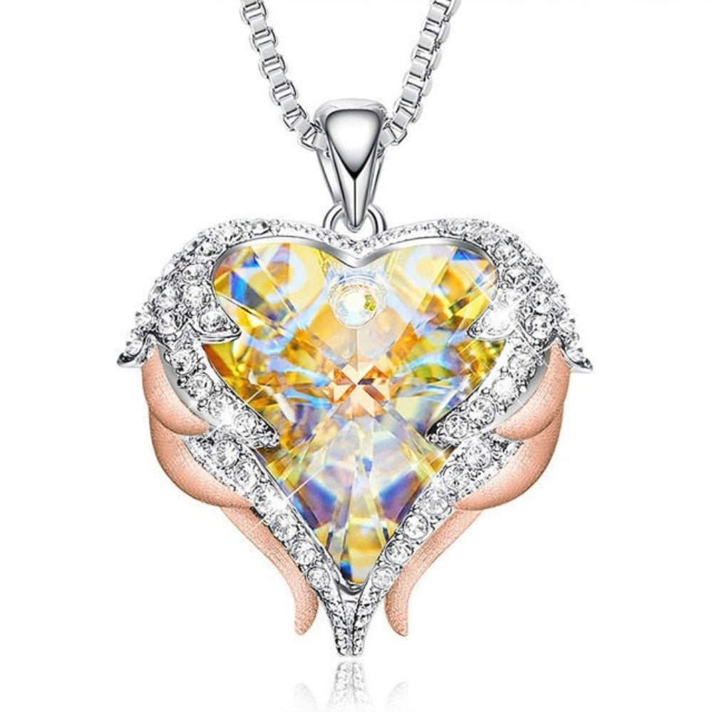 Rose Gold Necklace Embellished with Crystals Fine Pendant Necklace - Samuels Jewelers