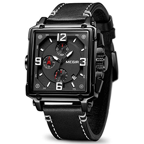 Men's Analogue Army Military Chronograph Luminous Quartz Watch Fashion Leather Strap - Samuels Jewelers