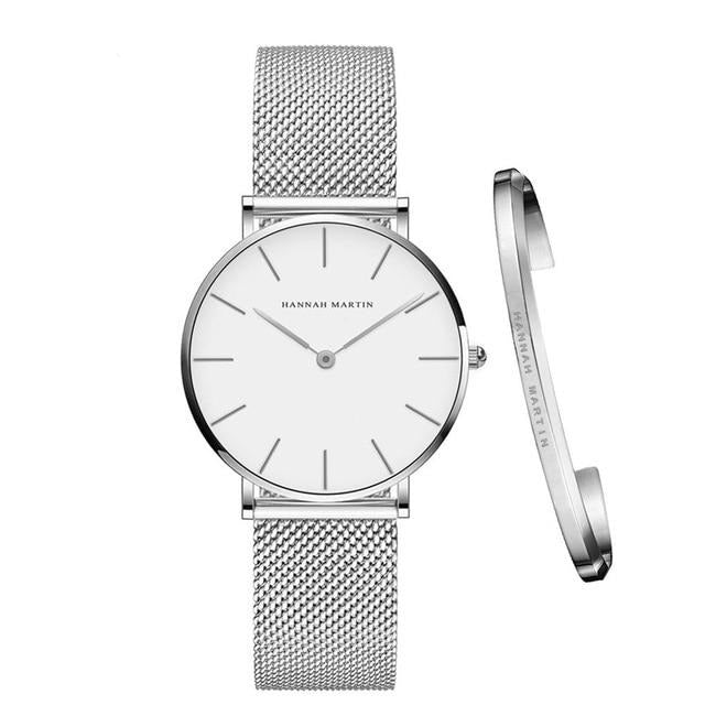 Women Watch with Bracelet Japan Quartz Movement Simple Waterproof Rose Gold Mesh - Samuels Jewelers