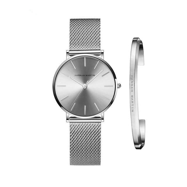 Women Watch with Bracelet Japan Quartz Movement Simple Waterproof Rose Gold Mesh - Samuels Jewelers