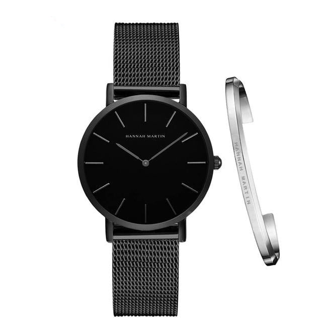 Women Watch with Bracelet Japan Quartz Movement Simple Waterproof Rose Gold Mesh - Samuels Jewelers
