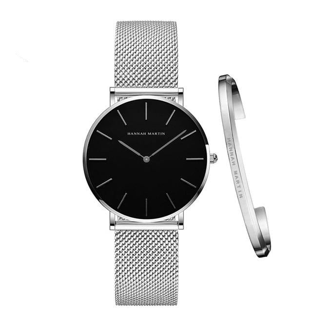 Women Watch with Bracelet Japan Quartz Movement Simple Waterproof Rose Gold Mesh - Samuels Jewelers
