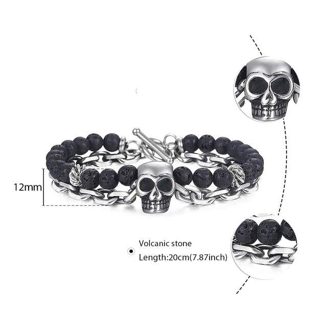 Natural Map Stone Men's Beaded Bracelet - Samuels Jewelers