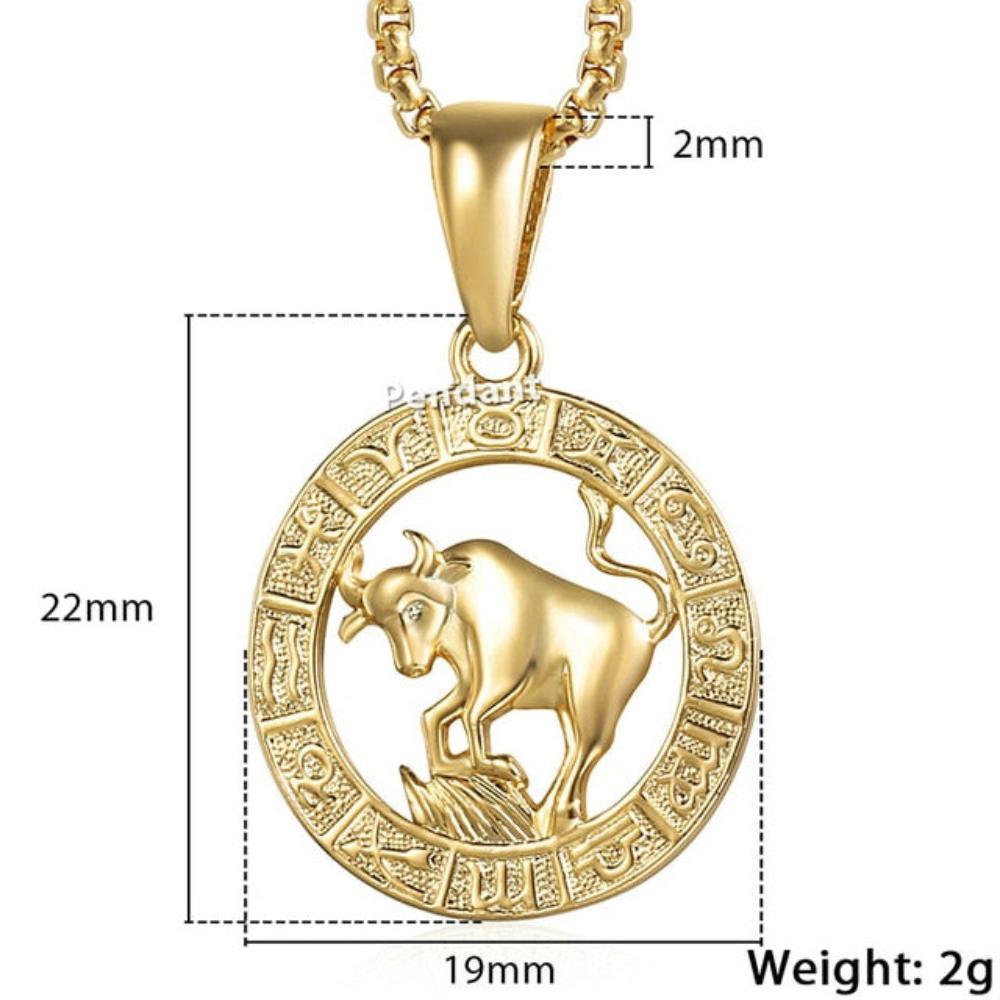 12 Horoscope Zodiac Sign Gold Pendant Necklace Aries Leo - Samuels Jewelers