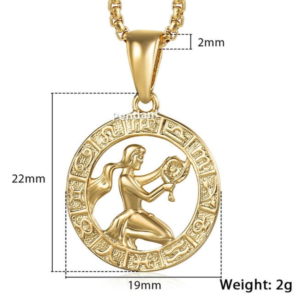12 Horoscope Zodiac Sign Gold Pendant Necklace Aries Leo - Samuels Jewelers