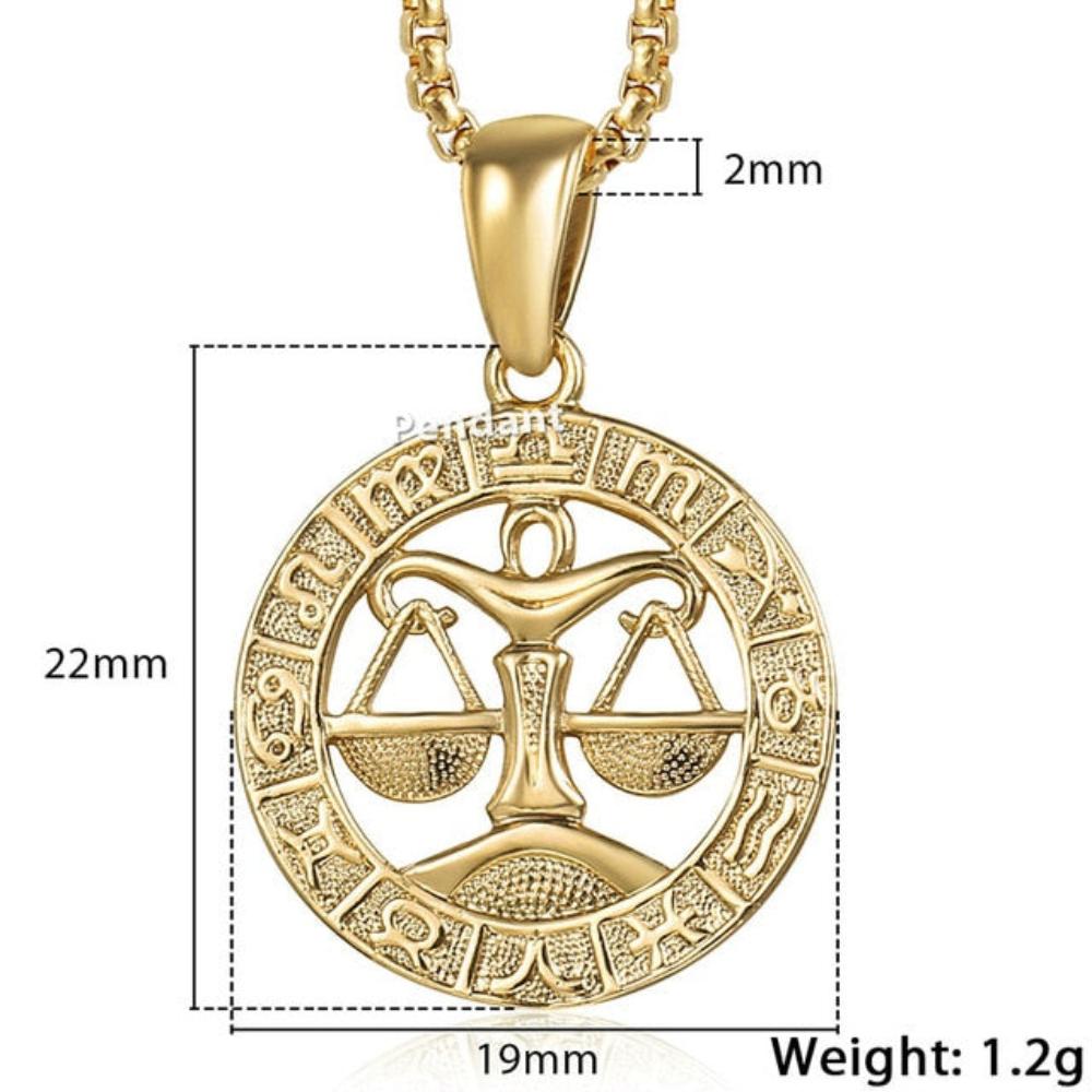 12 Horoscope Zodiac Sign Gold Pendant Necklace Aries Leo - Samuels Jewelers