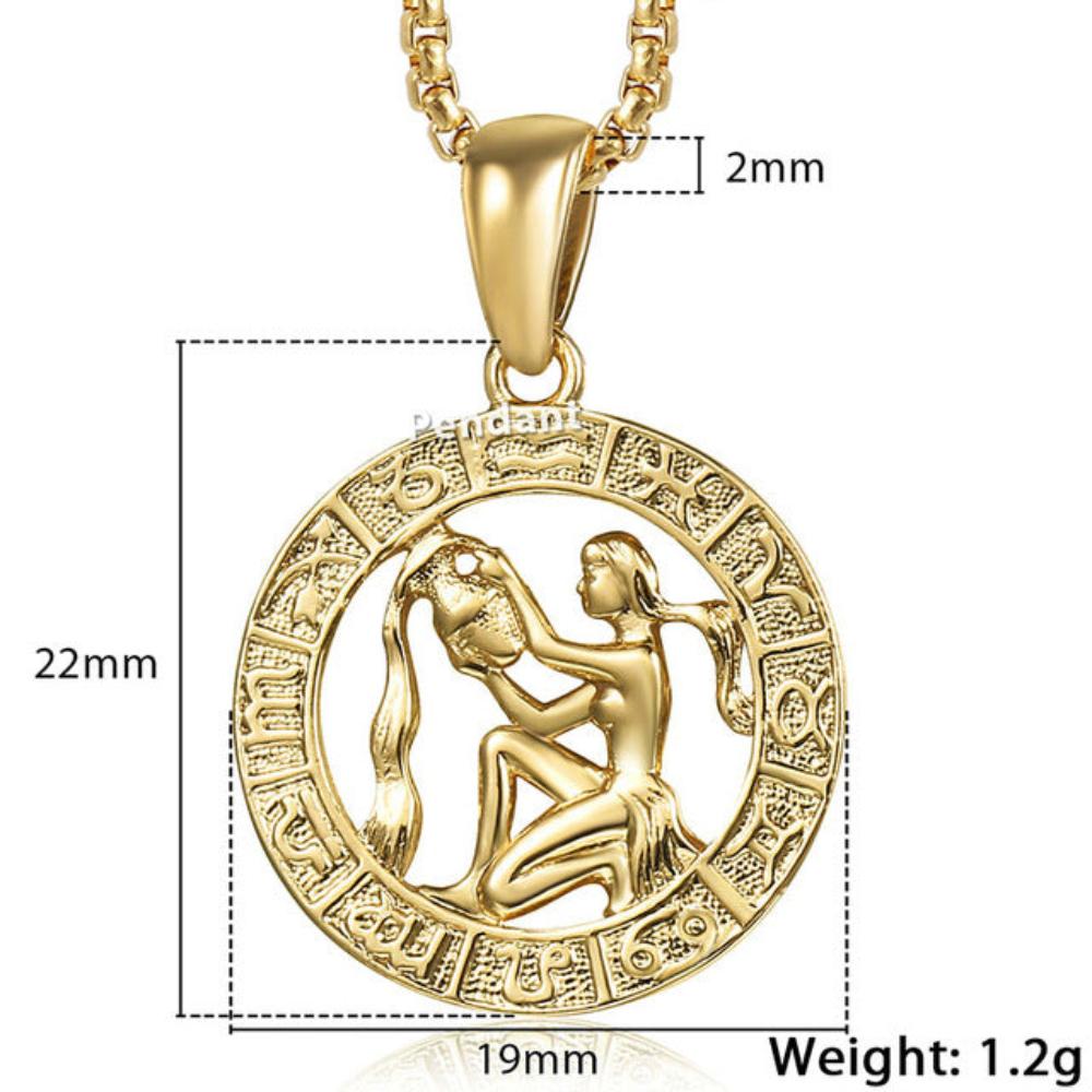 12 Horoscope Zodiac Sign Gold Pendant Necklace Aries Leo - Samuels Jewelers