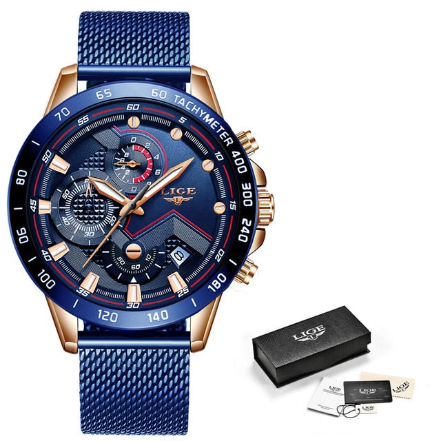 Casual Mesh Belt Quartz Gold Watch Men Luxury Waterproof - Samuels Jewelers