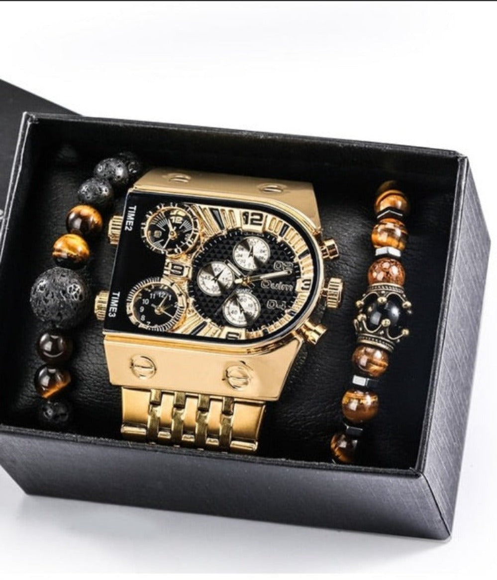 Urban Luxe: Stylish Big Dial Hip-Hop Watch with Stainless Steel Strap - Samuels Jewelers