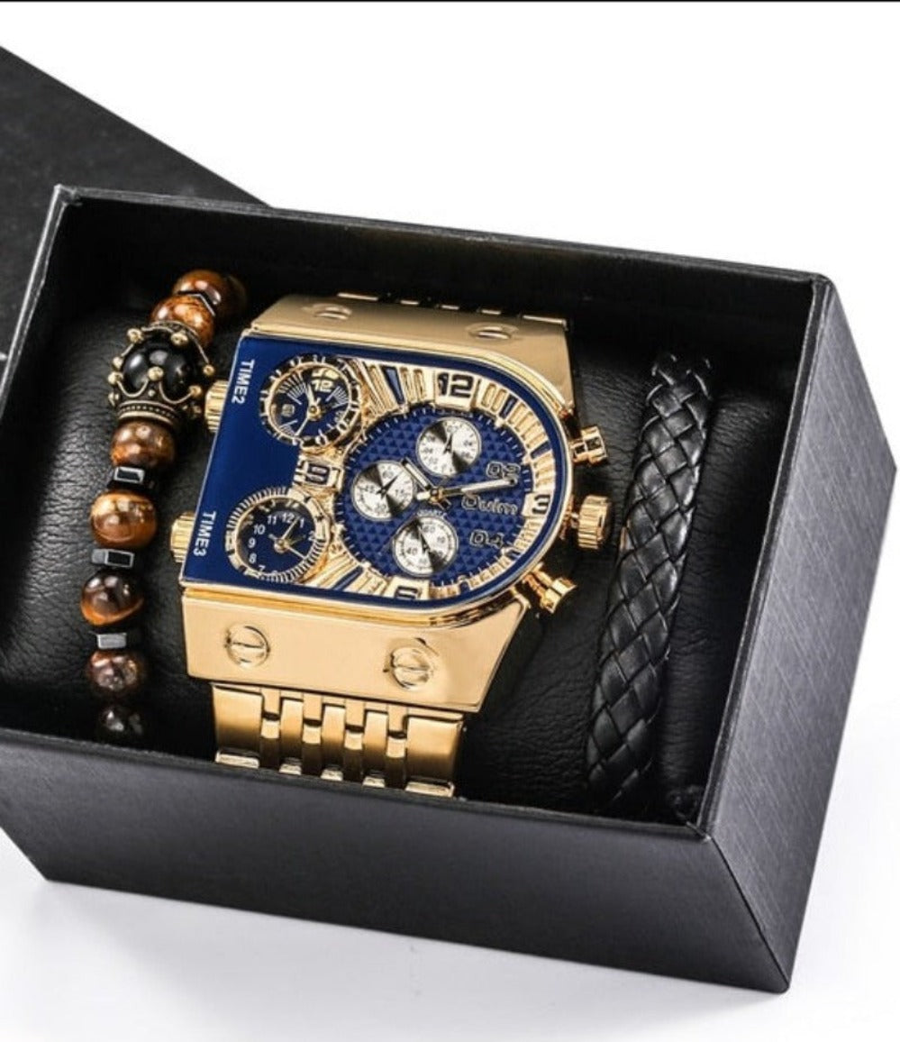 Urban Luxe: Stylish Big Dial Hip-Hop Watch with Stainless Steel Strap - Samuels Jewelers