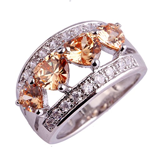 925 Sterling Silver 4 CTTW Topaz Engagement Filled Ring - Samuels Jewelers