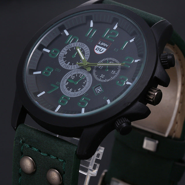 Men's Belt Calendar Quartz Watch Waterproof Pointer - Samuels Jewelers