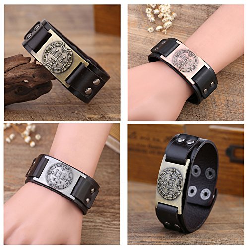 Solomon Sigil of Archangel Raphael Talisman Leather Bracelet - Samuels Jewelers