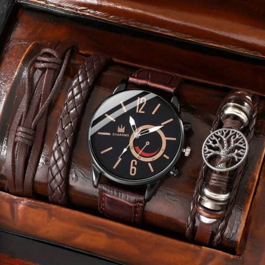 Men's Quartz Watch And Tree Of Life Bracelet Set - Samuels Jewelers