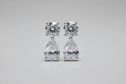 16 Carat Moissanite 925 Sterling Silver Earrings | Samuels Jewelers
