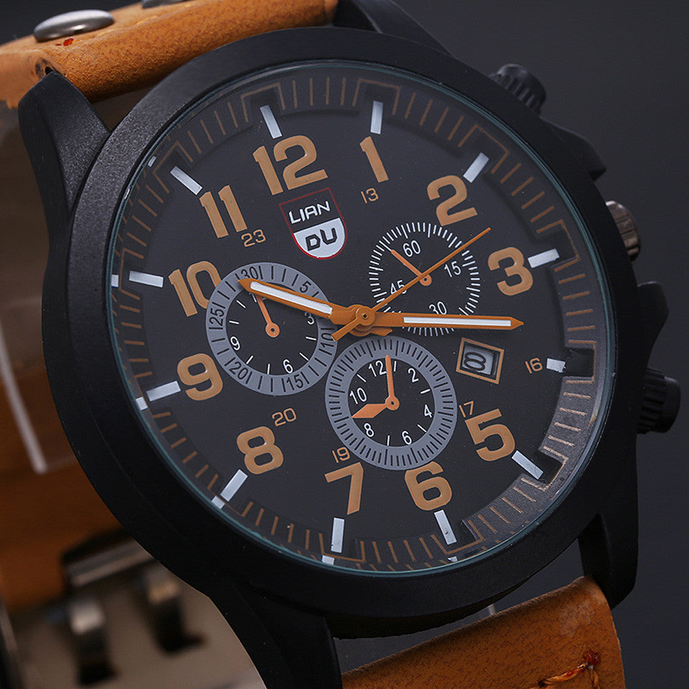 Men's Belt Calendar Quartz Watch Waterproof Pointer - Samuels Jewelers