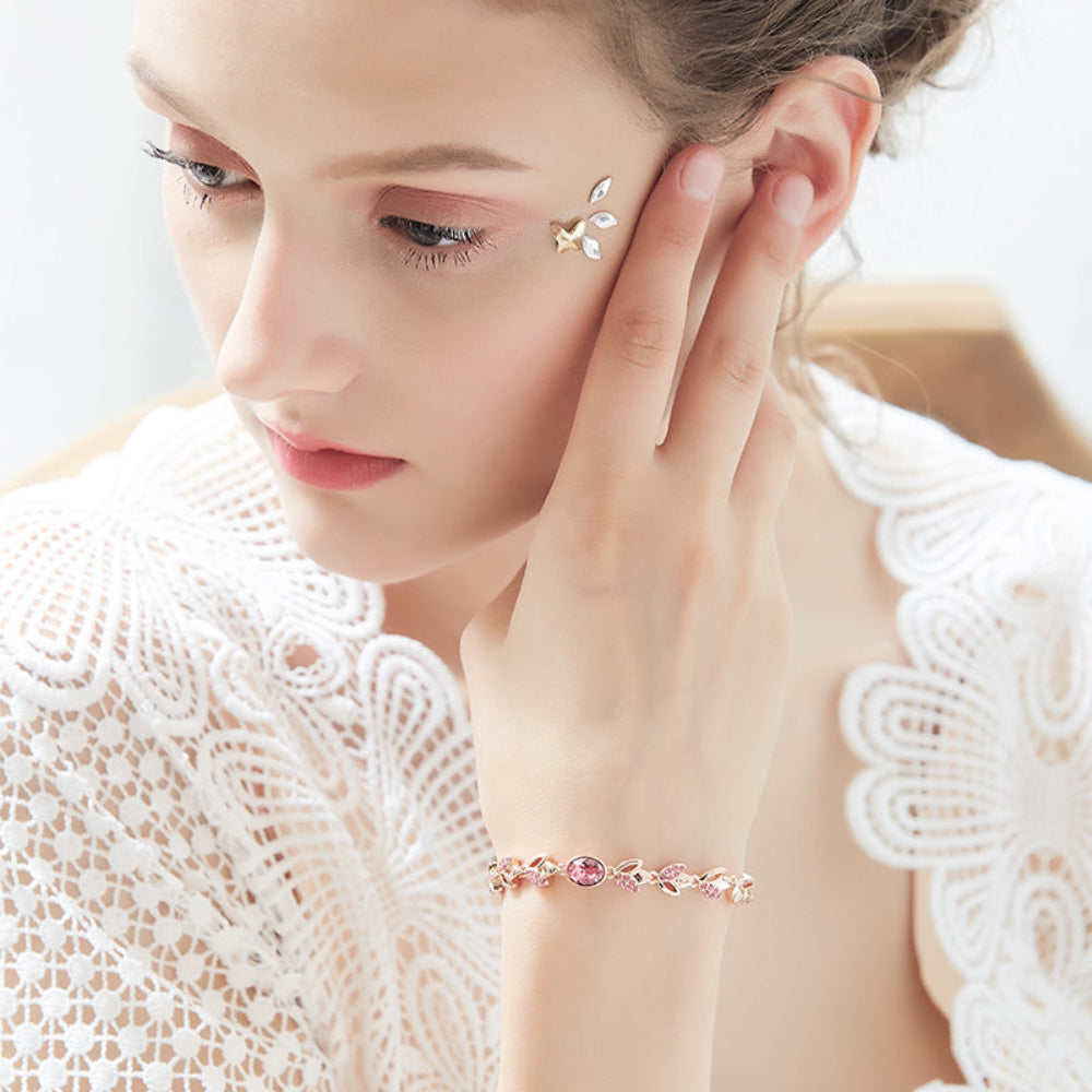Gold Jewelry Embellished with Crystals Adjustable Bracelet - Samuels Jewelers