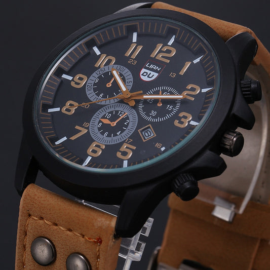 Men's Belt Calendar Quartz Watch Waterproof Pointer - Samuels Jewelers
