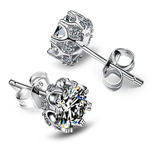 Sterling Silver 925 Zircon Stone White Luxury Daily Wear Silver Earrings - Samuels Jewelers