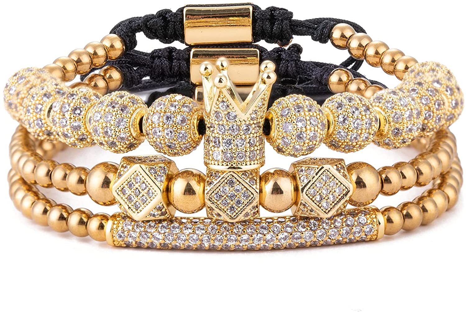 Imperial Crown King Gold Bracelets for Men Luxury Charm Fashion Cuff Bangle Jewelry - Samuels Jewelers