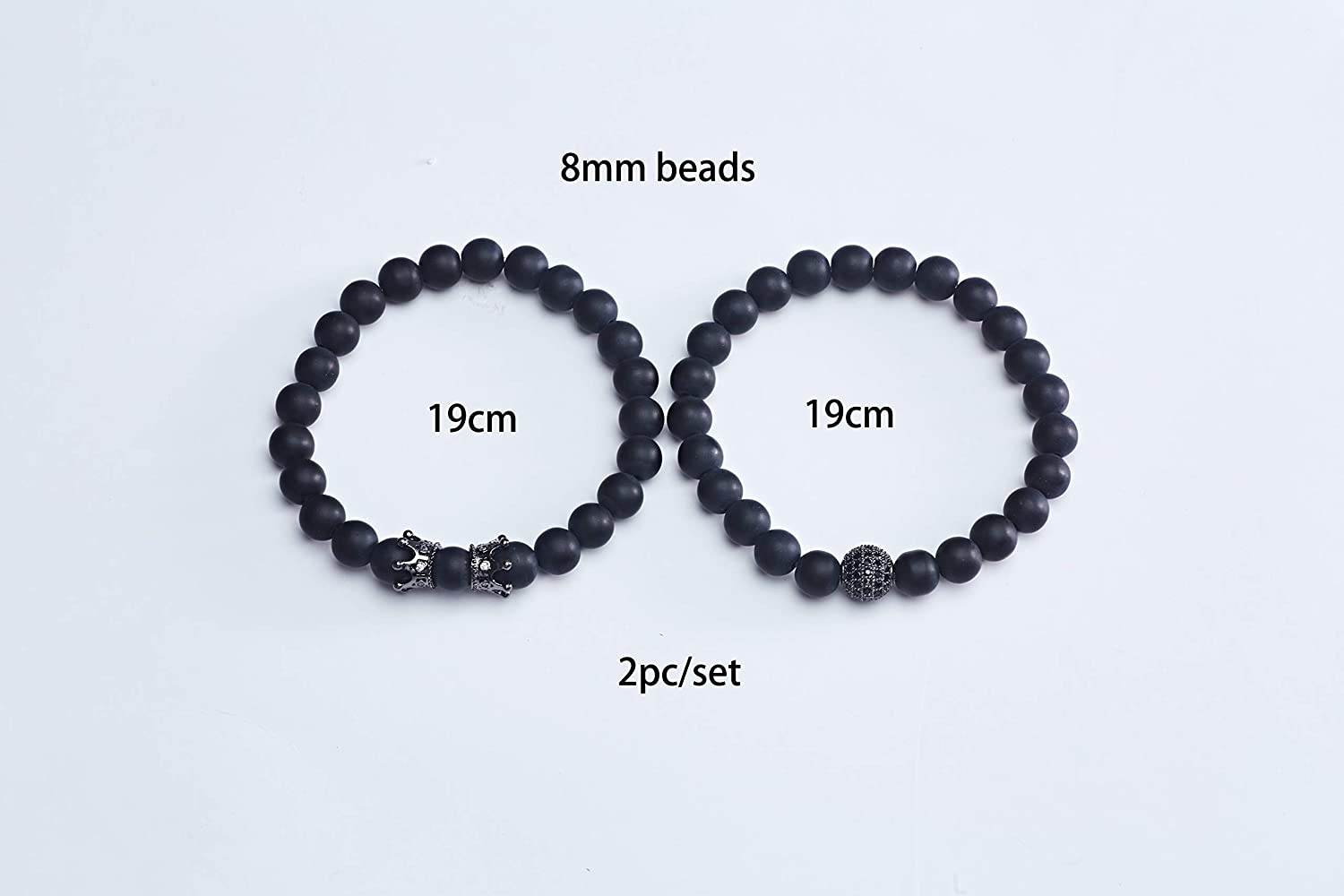 Charm Beads Bracelet Set Luxury Matte Onyx Natural Stone - Samuels Jewelers