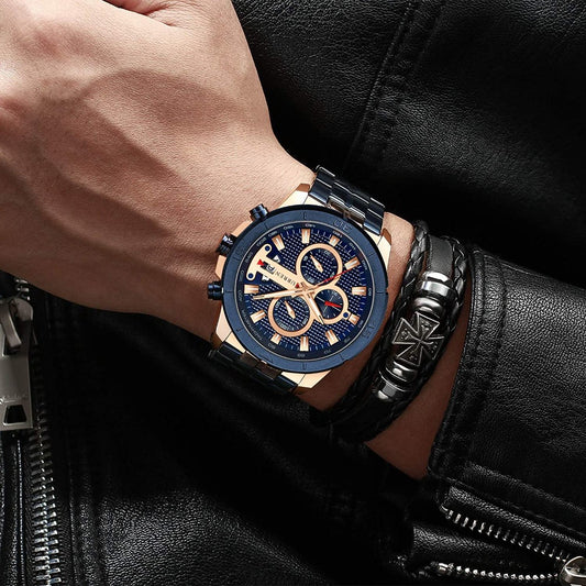 Men Luxury Watches Business Chronograph Waterproof Analog Quartz Wrist Watch - Samuels Jewelers