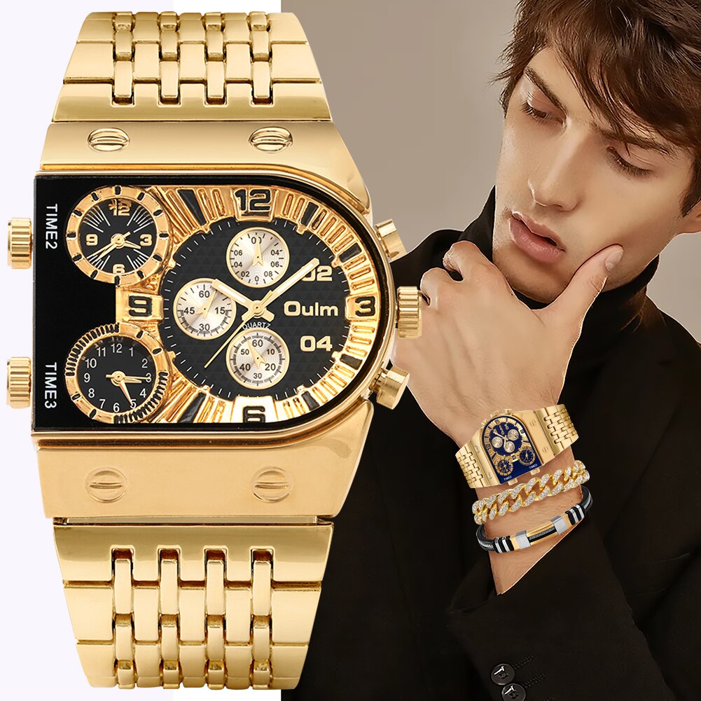 Urban Luxe: Stylish Big Dial Hip-Hop Watch with Stainless Steel Strap - Samuels Jewelers