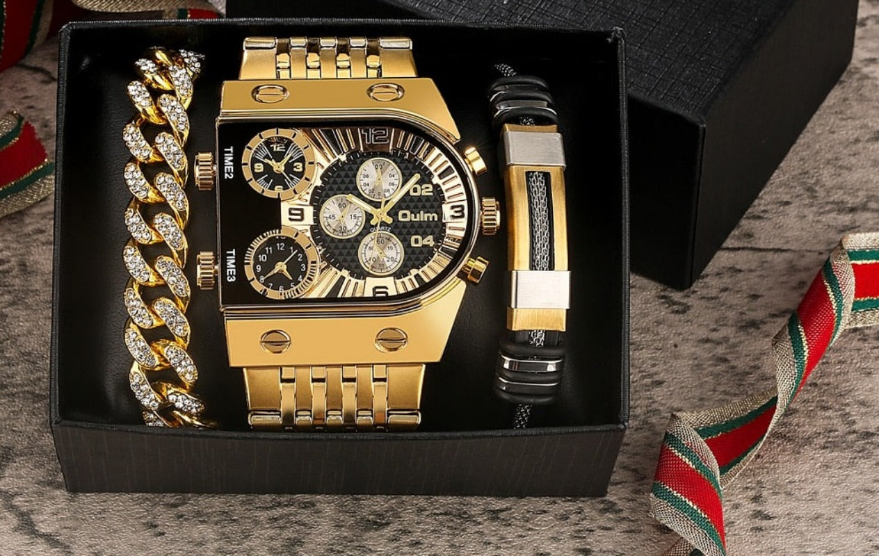 Urban Luxe: Stylish Big Dial Hip-Hop Watch with Stainless Steel Strap - Samuels Jewelers