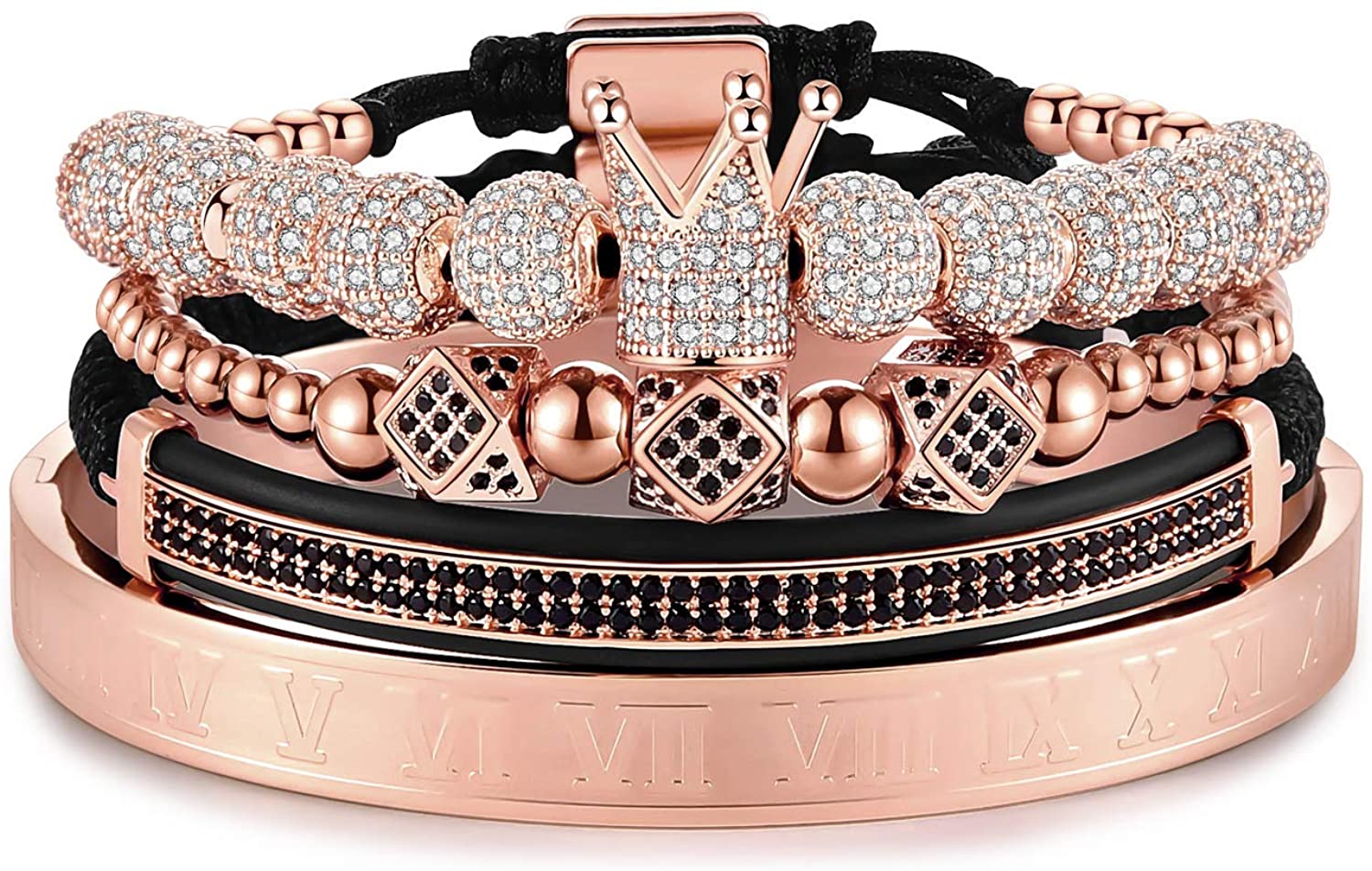 Imperial Crown King Gold Bracelets for Men Luxury Charm Fashion Cuff Bangle Jewelry - Samuels Jewelers