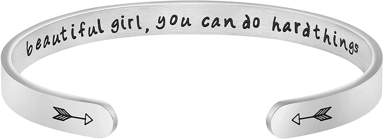 Personalized Engraved Mantra Cuff Bangle Crown Bracelet - Samuels Jewelers