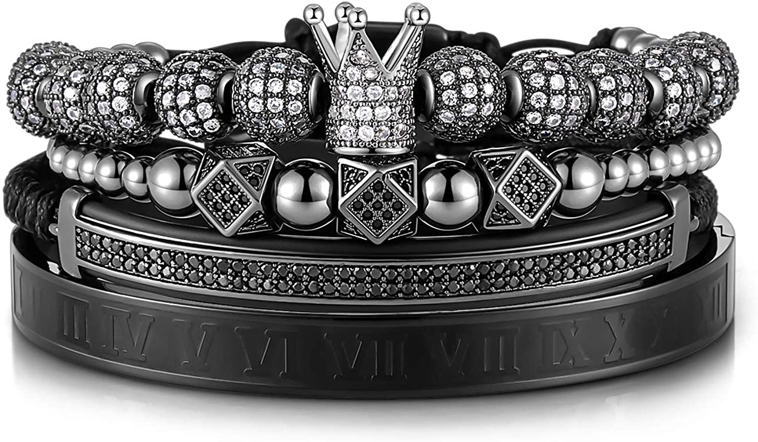 Imperial Crown King Gold Bracelets for Men Luxury Charm Fashion Cuff Bangle Jewelry - Samuels Jewelers