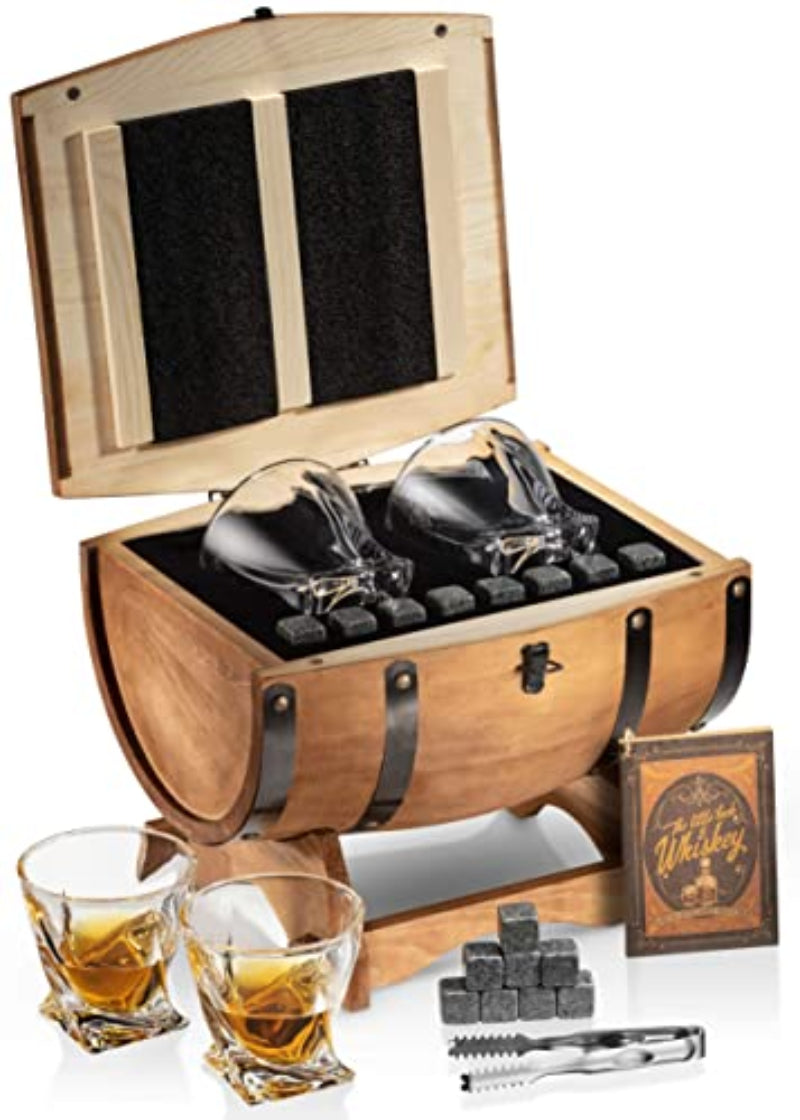 Whiskey Granite Stones Whiskey Glasses Gift Set Whiskey Half Barrel - Samuels Jewelers