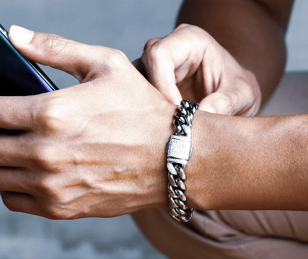Mens Hip Hop Cuban Link Bracelet, 12mm 18k Gold Iced Out Cuban Curb Link, Urban Street-wear - Samuels Jewelers