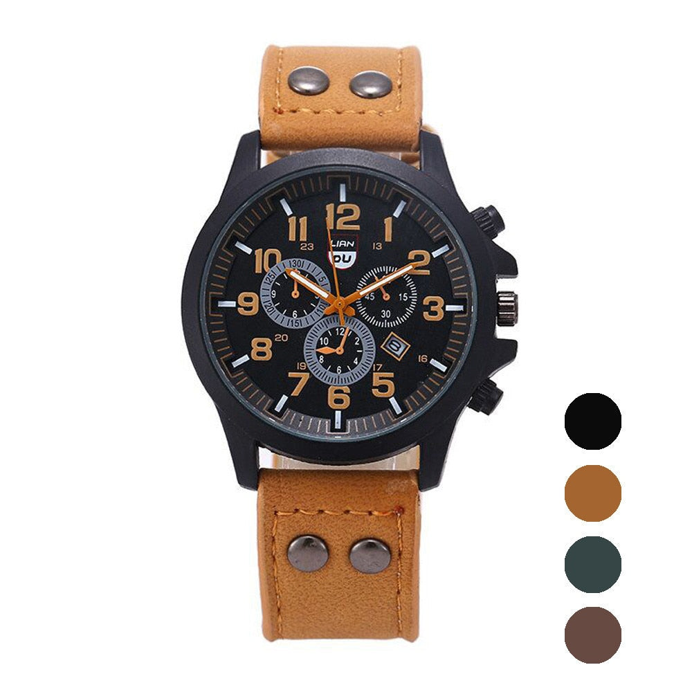 Men's Belt Calendar Quartz Watch Waterproof Pointer - Samuels Jewelers