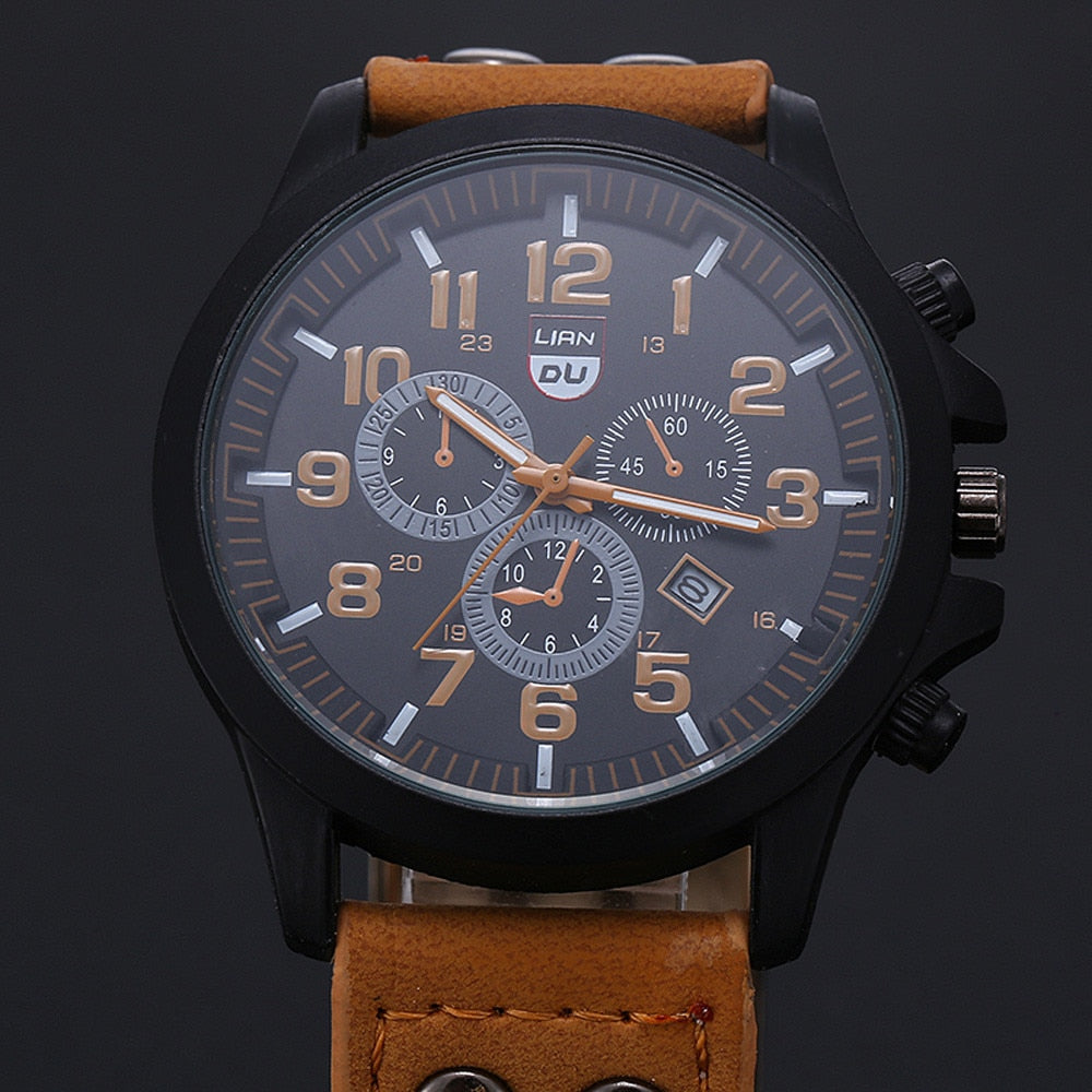 Men's Belt Calendar Quartz Watch Waterproof Pointer - Samuels Jewelers