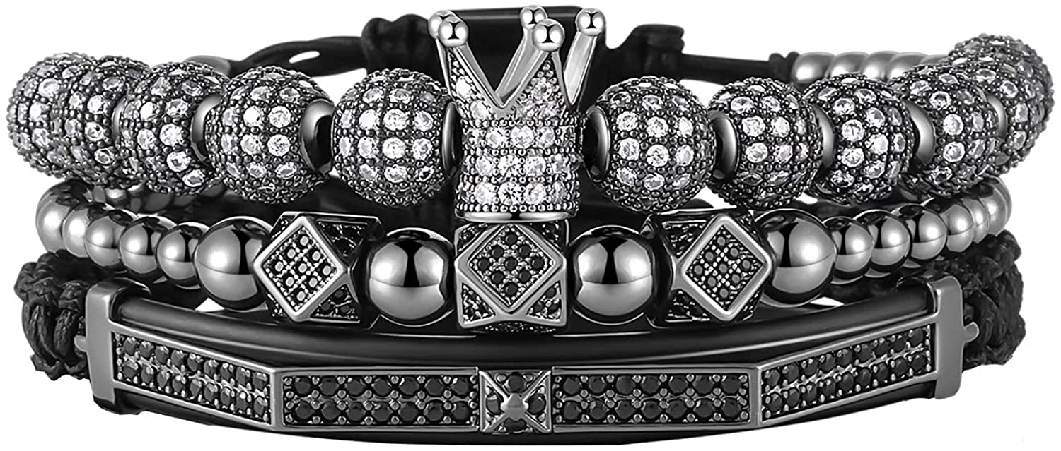 Imperial Crown King Gold Bracelets for Men Luxury Charm Fashion Cuff Bangle Jewelry - Samuels Jewelers
