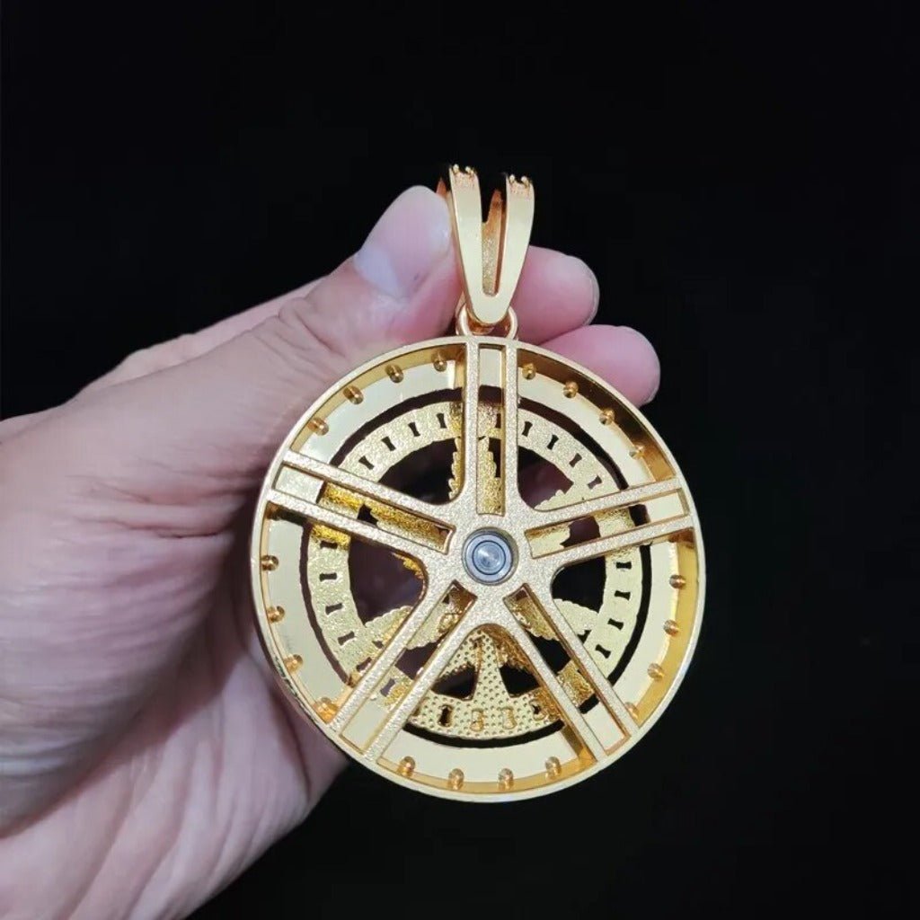 Hip Hop Iced Out Bling Rotatable Maple Leaf Pendant Necklace Cuban Chain - Samuels Jewelers