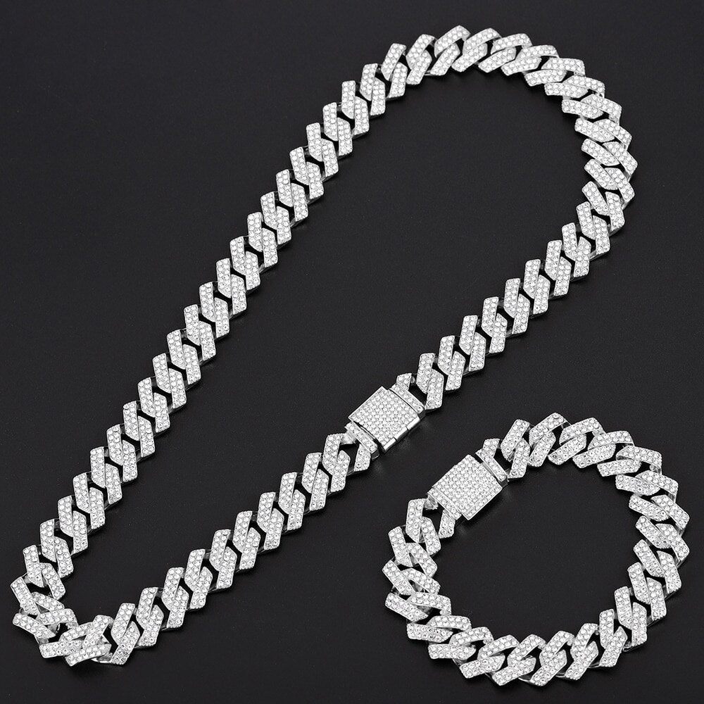 Hip Hop Rapper Ice Watch Necklace Chains Set - Samuels Jewelers