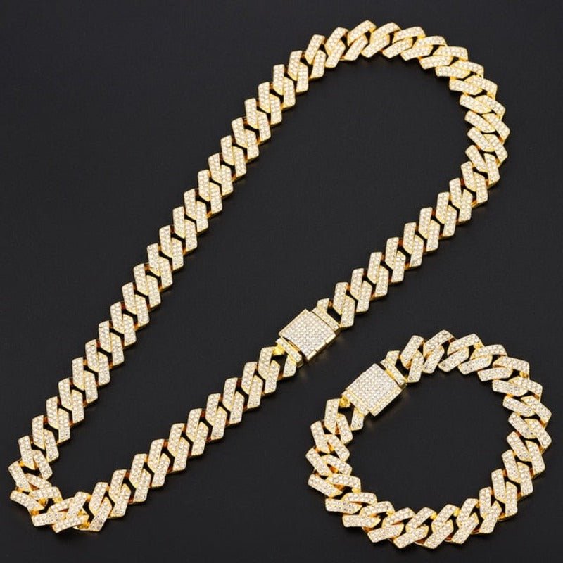 Hip Hop Rapper Ice Watch Necklace Chains Set - Samuels Jewelers