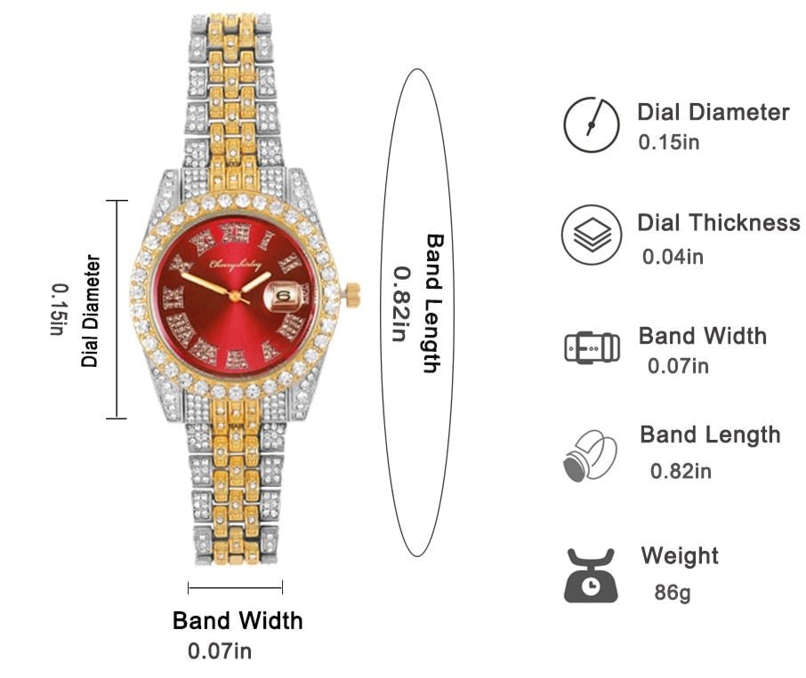 Hip Hop Rapper Ice Watch Necklace Chains Set - Samuels Jewelers