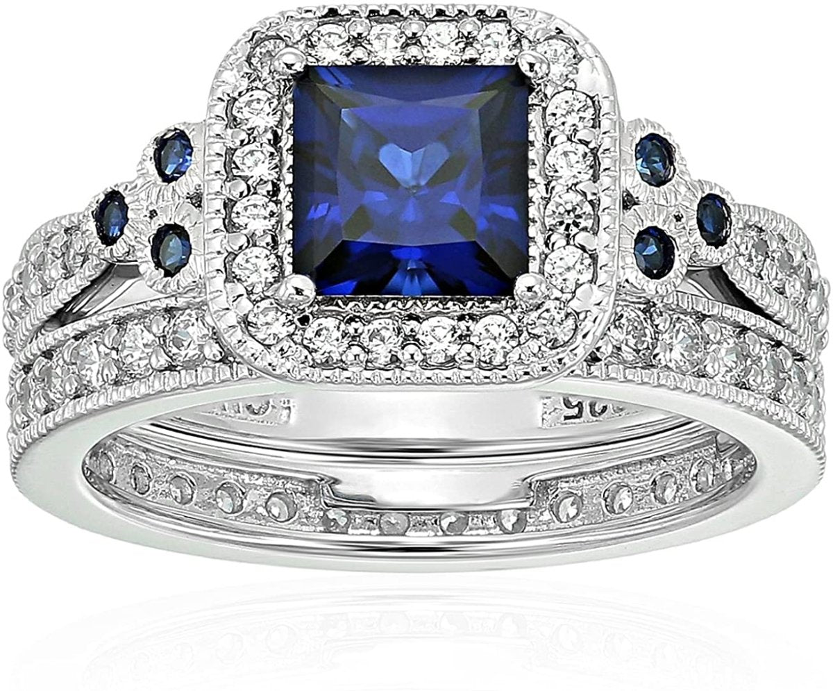 Platinum Gold Plated Sterling Silver Zirconia Ring - Samuels Jewelers