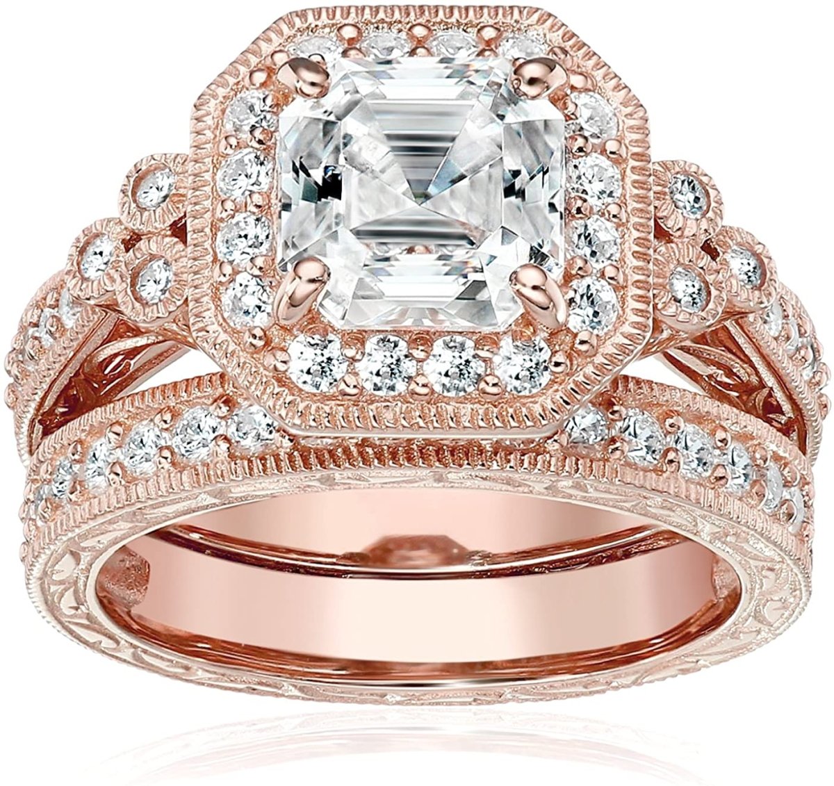 Platinum Gold Plated Sterling Silver Zirconia Ring - Samuels Jewelers