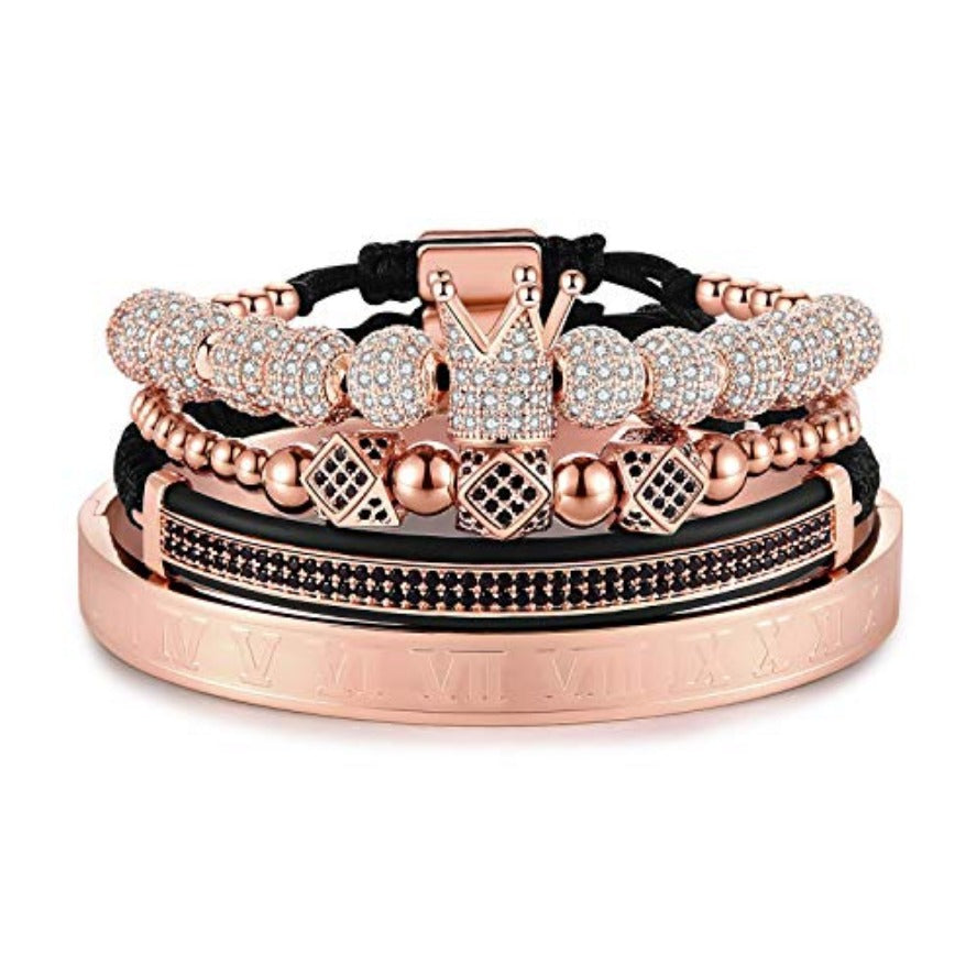 Imperial Crown King Gold Bracelets for Men Luxury Charm Fashion Cuff Bangle Jewelry - Samuels Jewelers