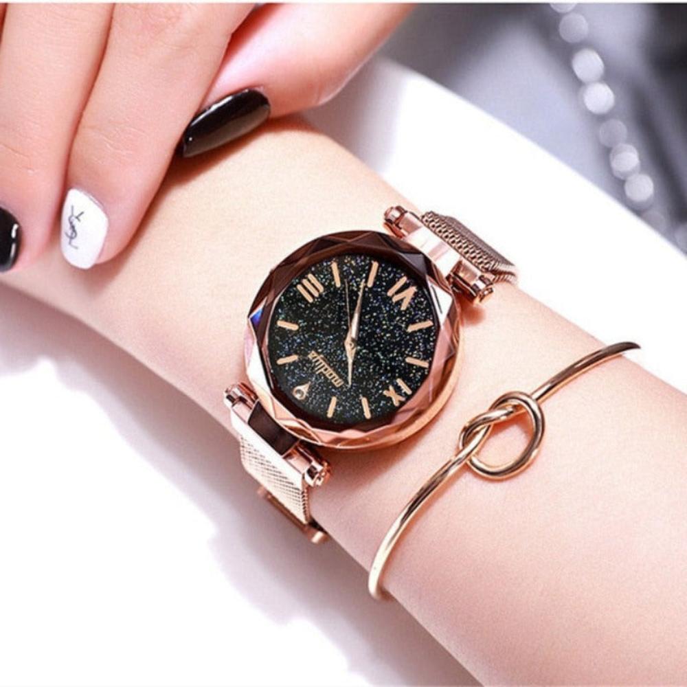 Magnetic Starry Sky Clock Quartz Wristwatch - Samuels Jewelers
