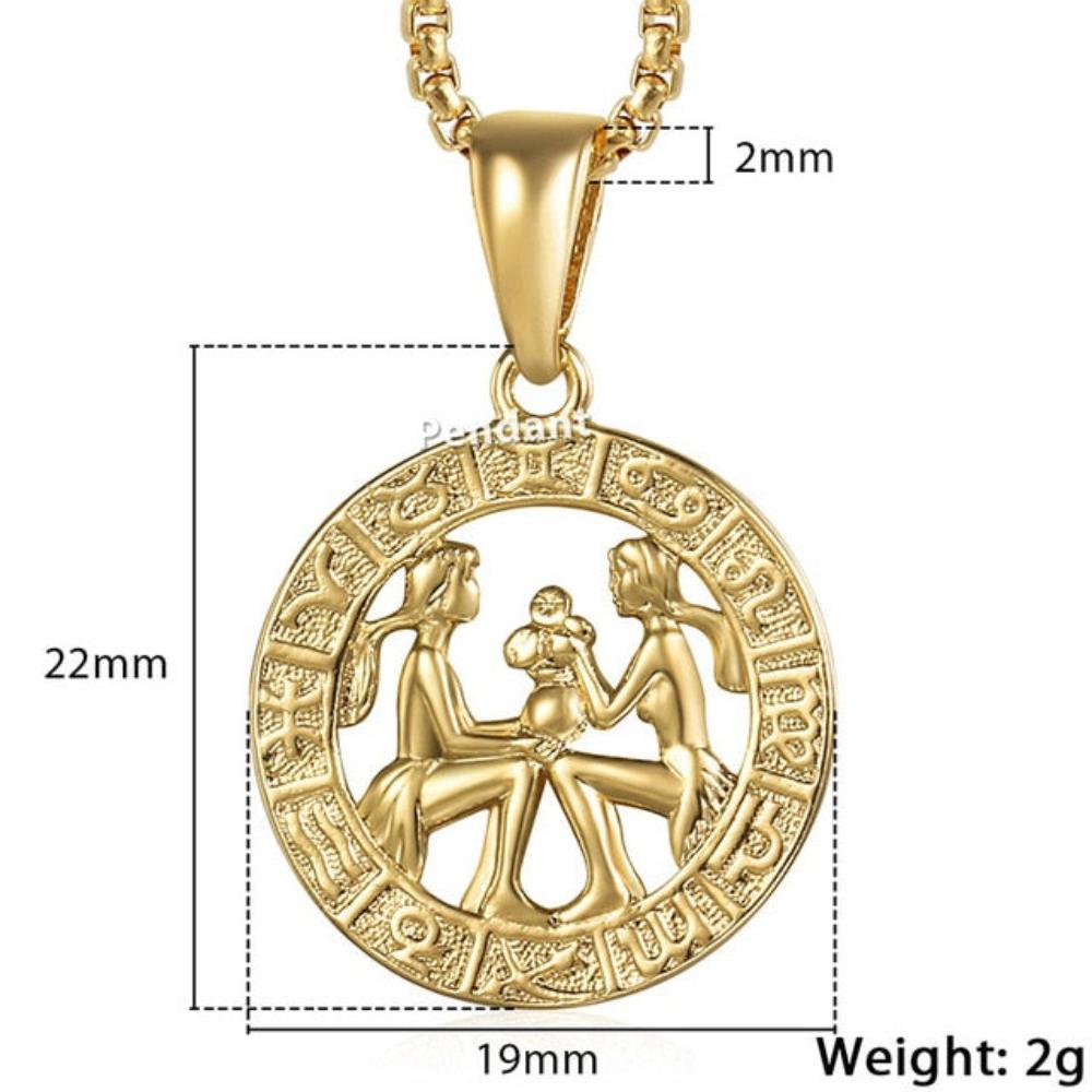 12 Horoscope Zodiac Sign Gold Pendant Necklace Aries Leo - Samuels Jewelers