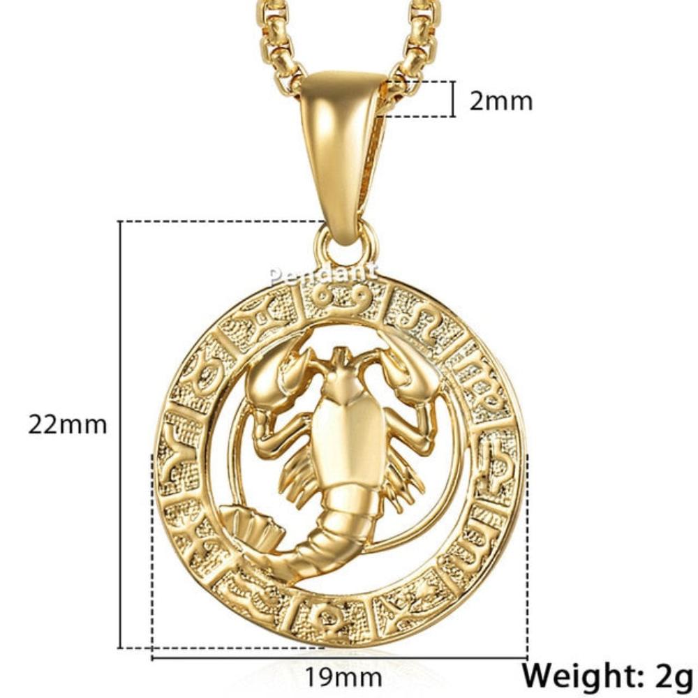 12 Horoscope Zodiac Sign Gold Pendant Necklace Aries Leo - Samuels Jewelers